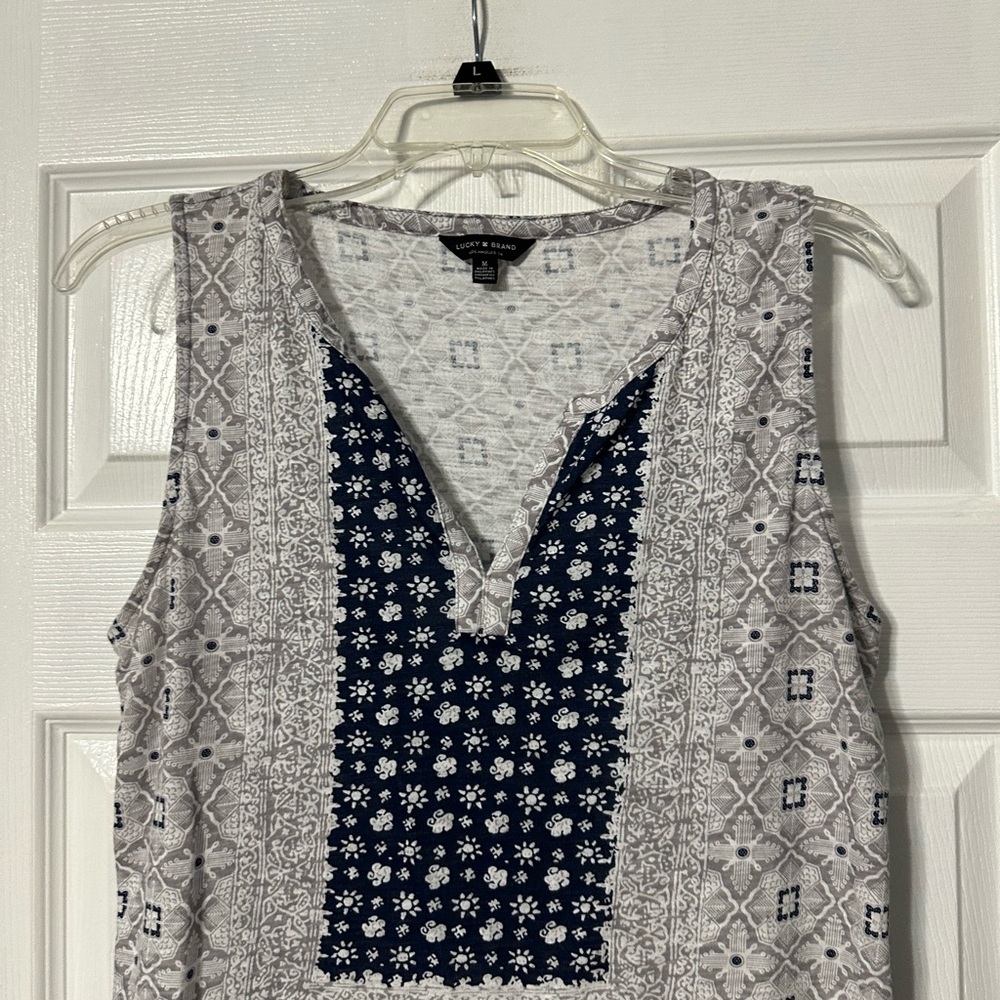 Lucky Brand Sleeveless Patterned Sumner Tank Top - Picture 2 of 13